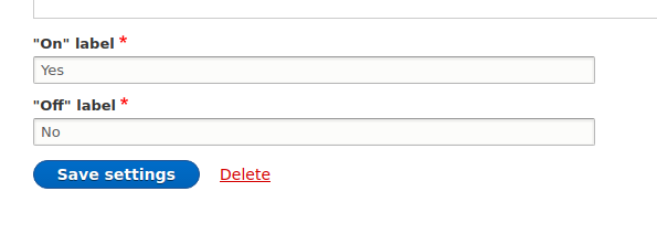 Set the On and Off labels