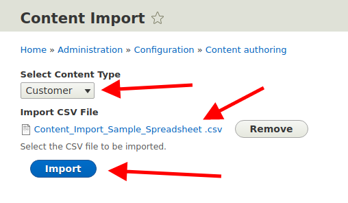 Click Import