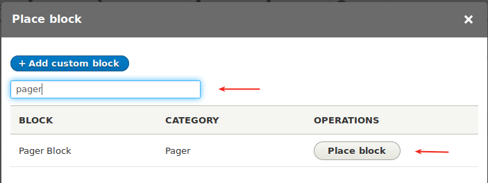 Click Place block one again