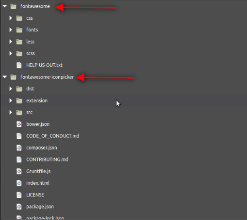 The /libraries/ folder structure