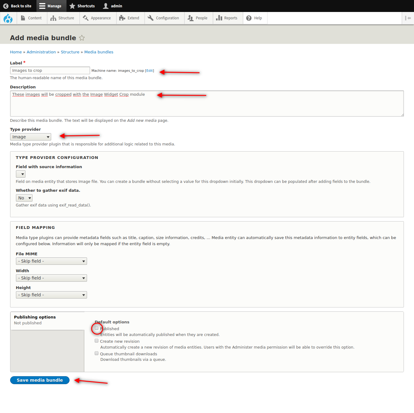 Click Save Media Bundle