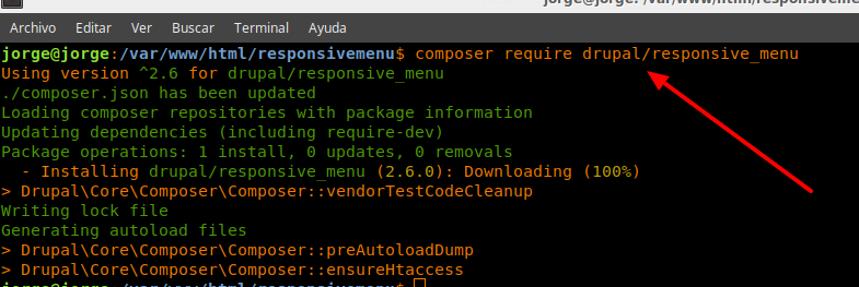 install via composer