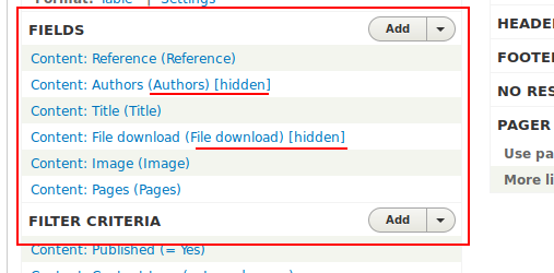 Your Fields section should look like in the following image