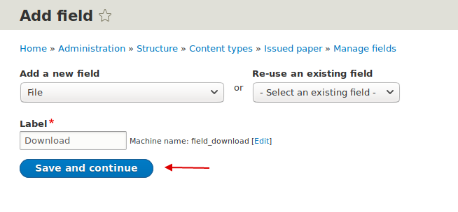 Click Save and Contine