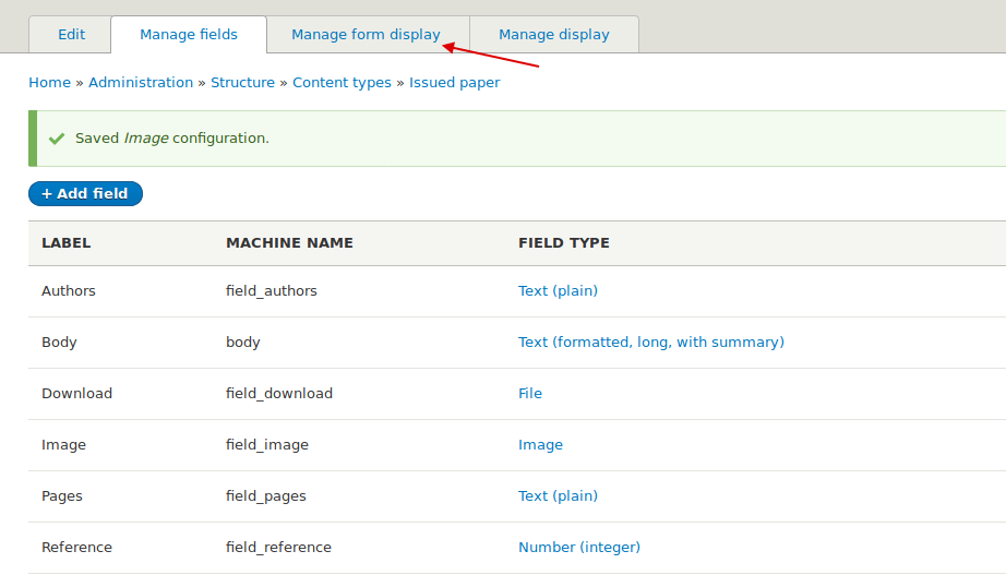Click Manager form display