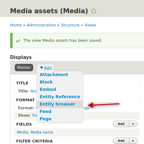 select entity browser
