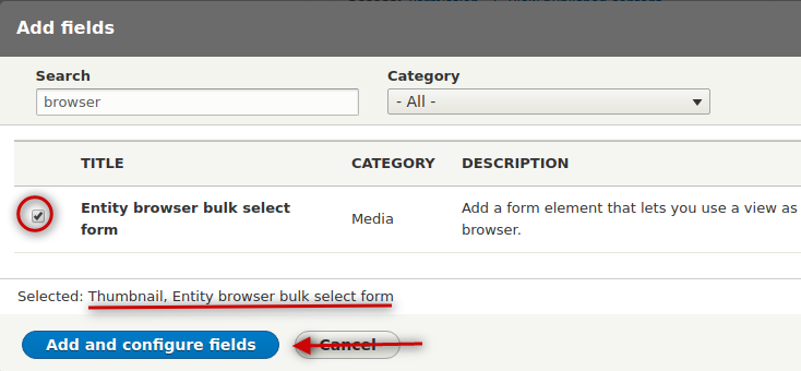 click add and configure fields