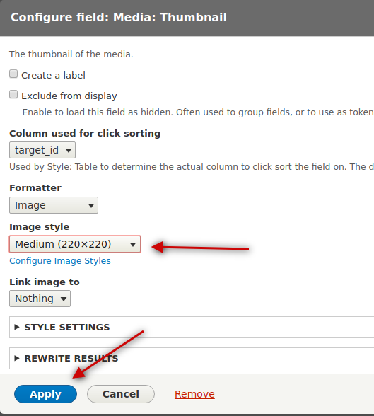 choose medium click apply