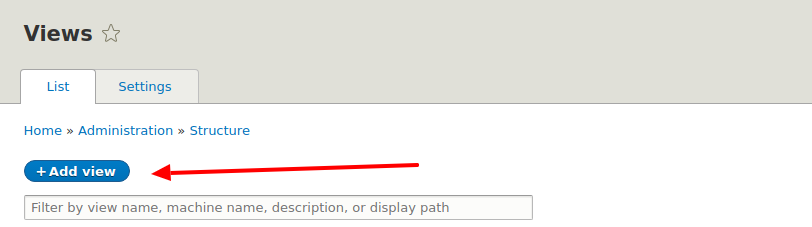 Add view button
