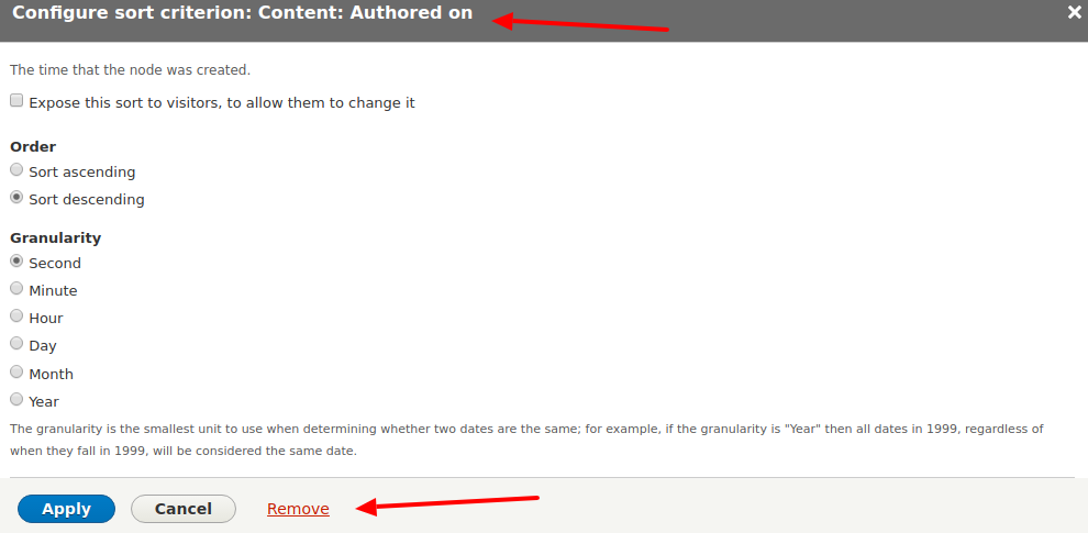 Click on Content: Authored on and remove that criterion