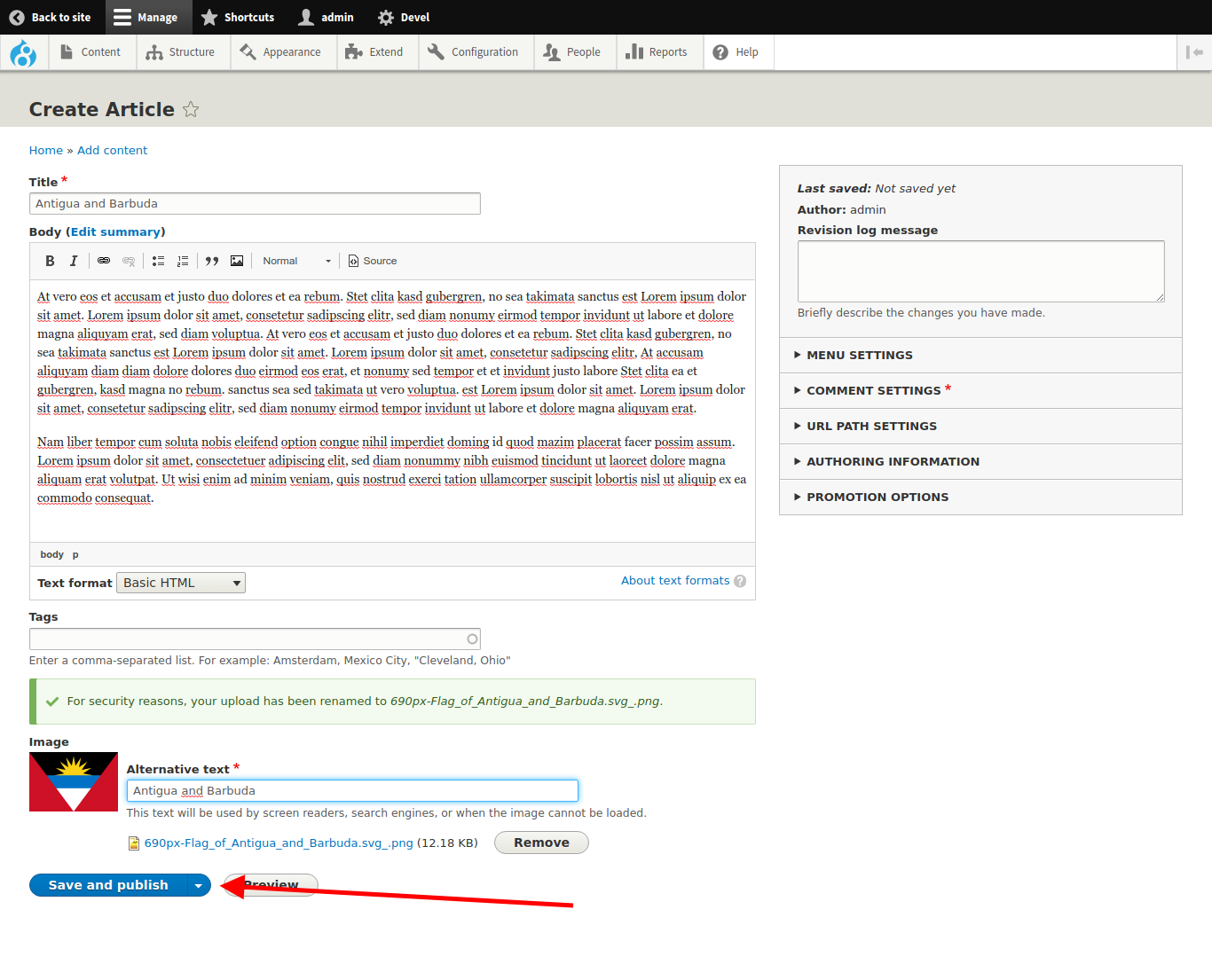 Create article