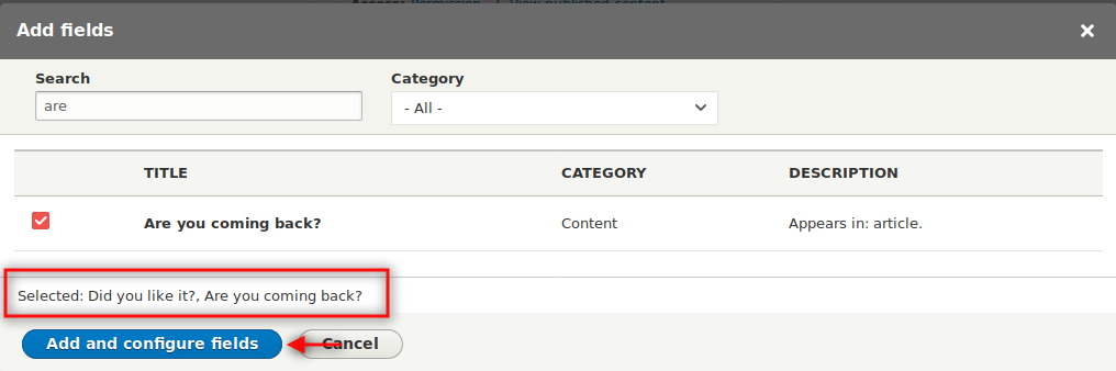 Look for the Voting Widget fields