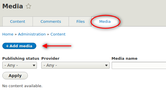 Click add media