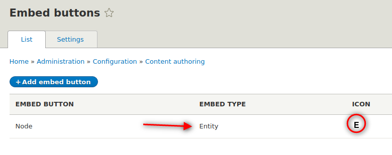 Add embed button