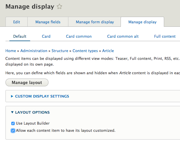 drupal layout options in Drupal 8.6
