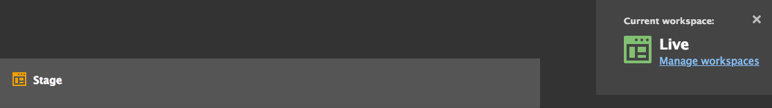 stage button in Drupal 8.6 workspaces
