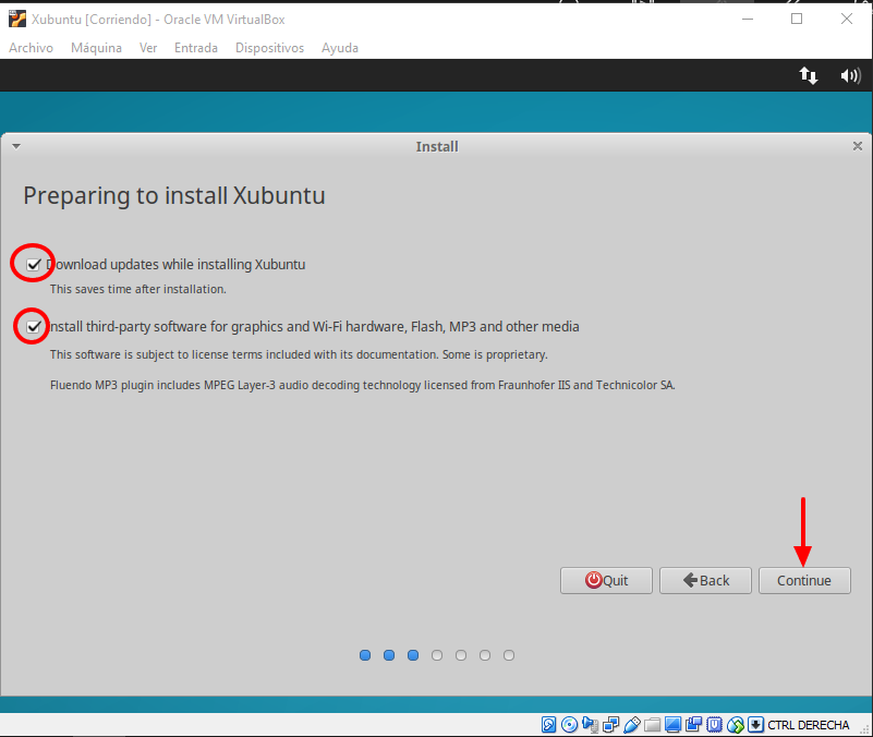 15 mark the checkboxes click continu