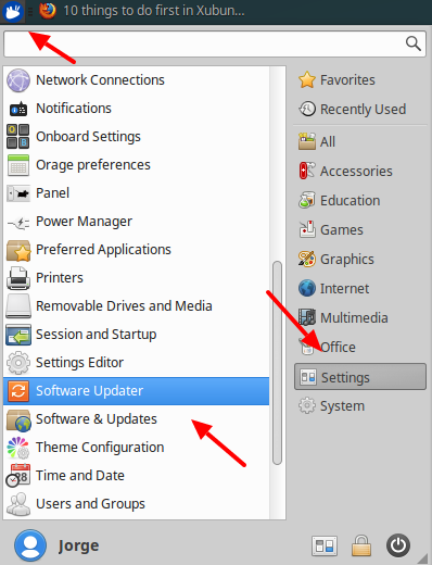 18 choose settings software updater