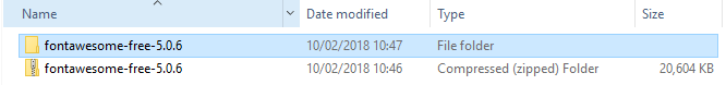 03 extract font awesome free to your harddrive