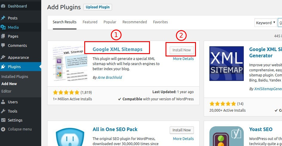 03 google xml sitemaps listed