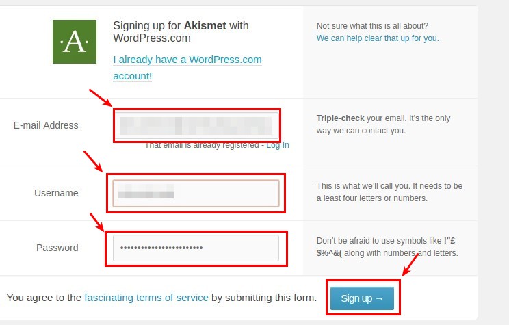 06 akismet signup form