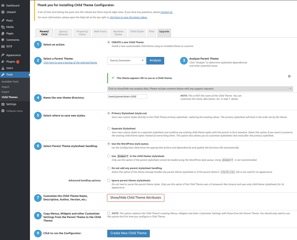 additional options appeared