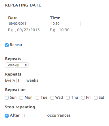 Repating date in Drupal