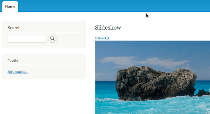 A published Views Slideshow in Drupal 8