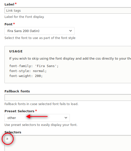 Drupal webfonts selectors font display