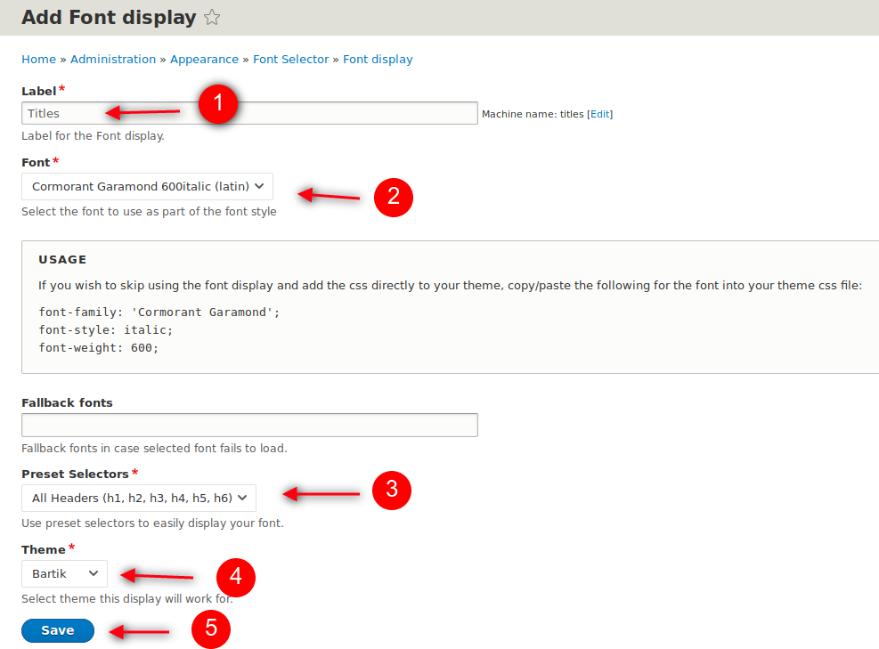 Drupal webfonts webfont display settings
