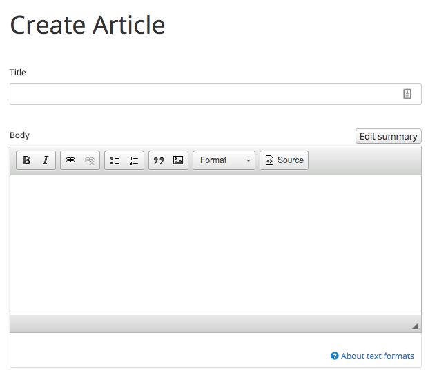 drupal create article
