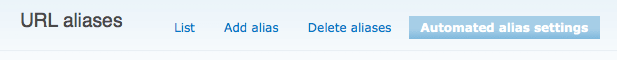 Drupal Pathauto Settings
