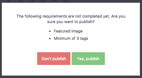 content checklist confirmation