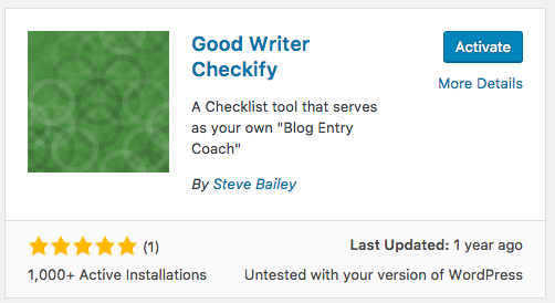 good writer checkify plugin