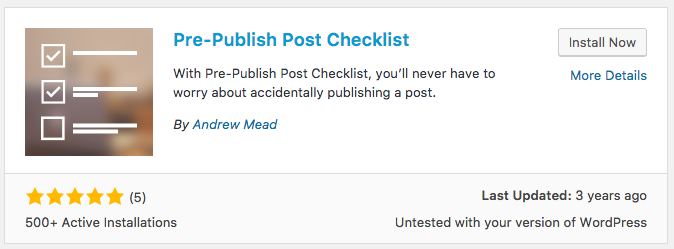 pre publish post checklist