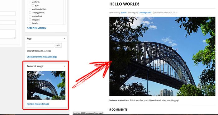 Featured Image Support to a WordPress Theme