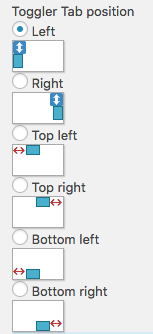 toggler tab position