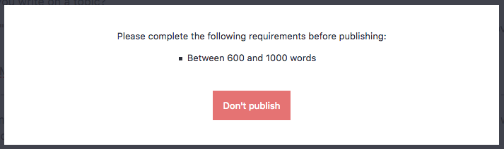 dont publish warning