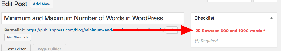 number of words warning X